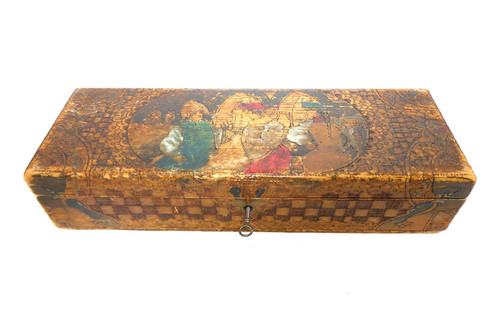 Schatulle mit brandmalerei - mit,