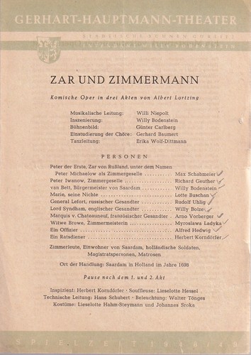 Theaterzettel albert lortzing - theaterzettel,