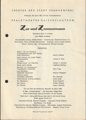 Programmheft albert lortzing - ,